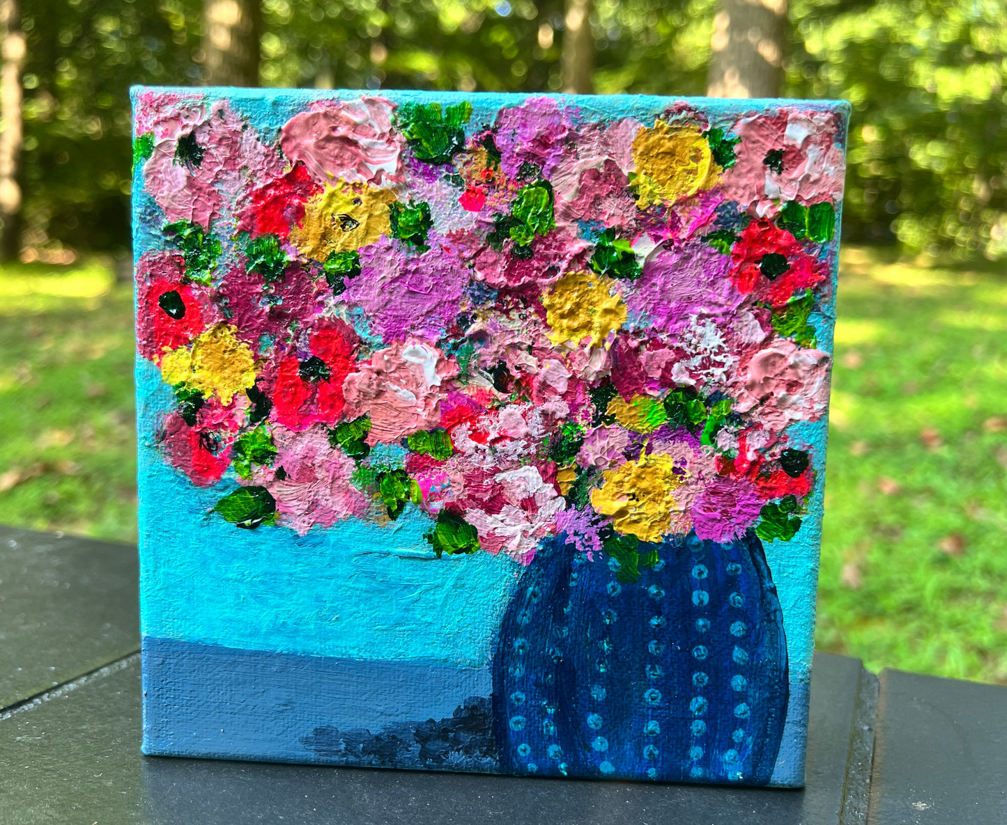 cat redmond art floral abstracts | multicolor floral abstract artwork | original hand-painted botanical composition | modern multicolor abstract wall art | exclusive abstract flower study multicolor