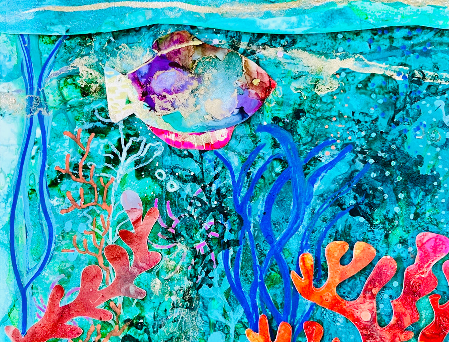 cat redmond art oceans prayer | original ocean-inspired artwork | hand-painted marine abstract art | modern seascape wall composition | exclusive contemporary oceanic painting