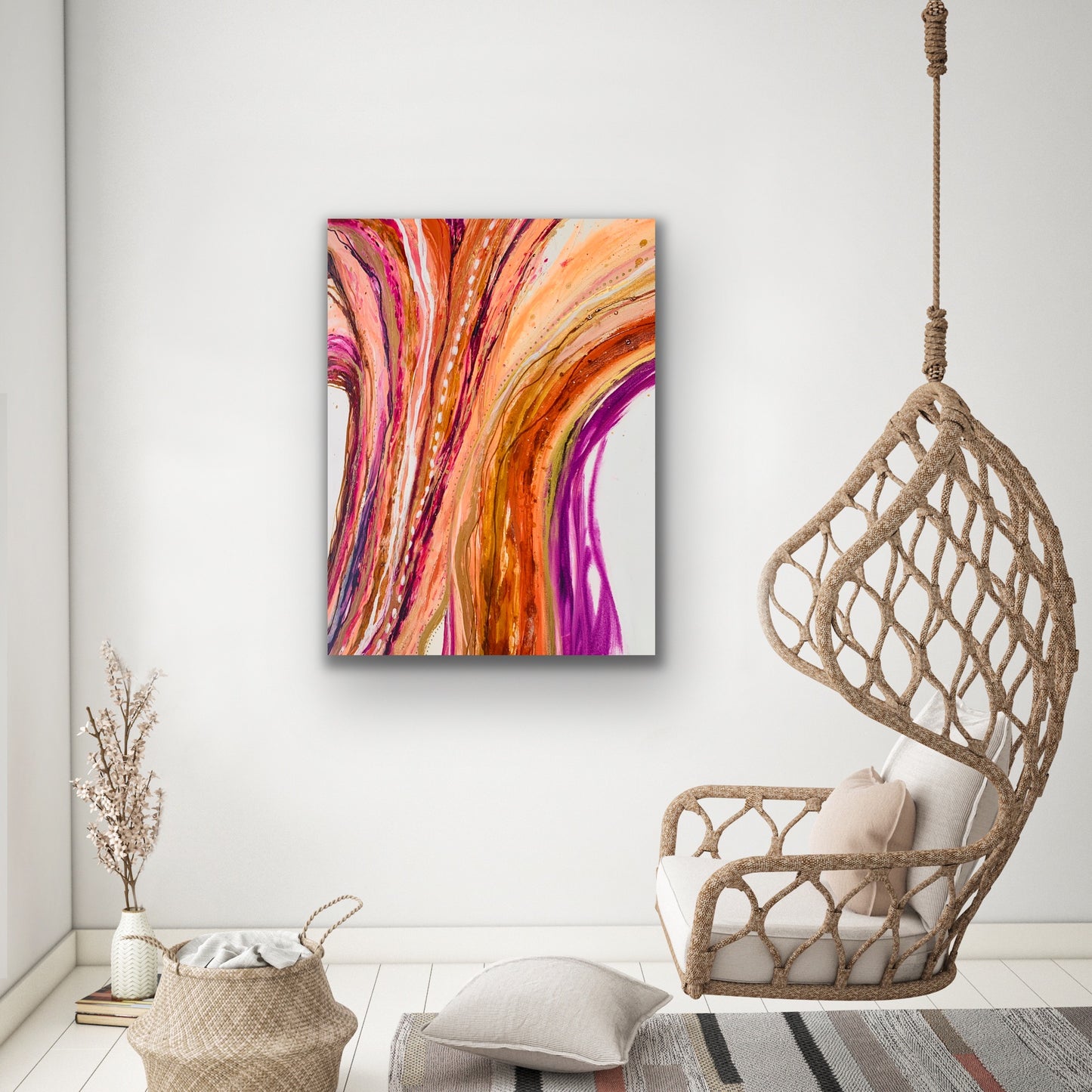soulful odyssey by cat redmond art | unique expressive journey-inspired painting | contemporary hand-painted abstract art | exclusive soulful landscape artwork