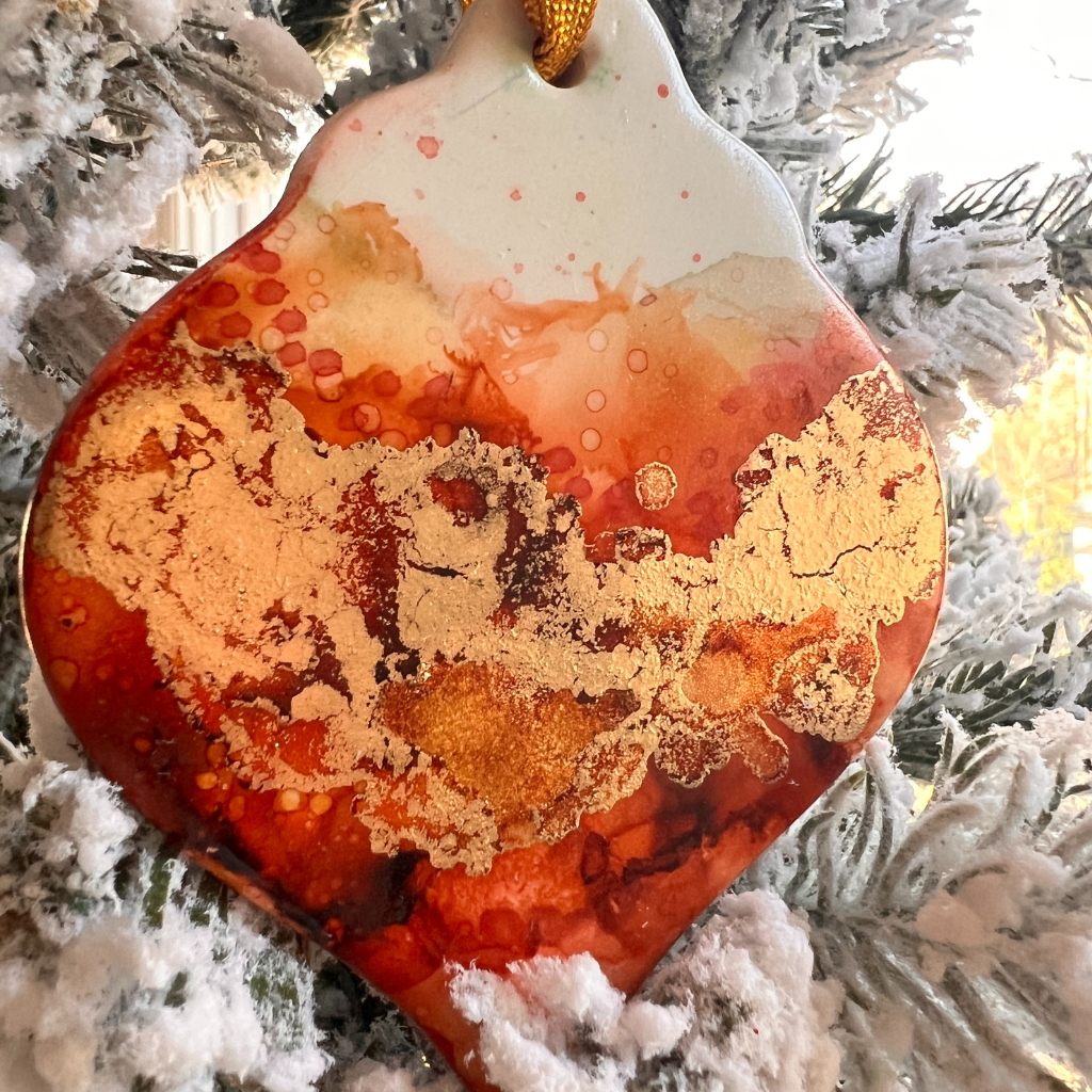 carmel apple cider holiday ornament