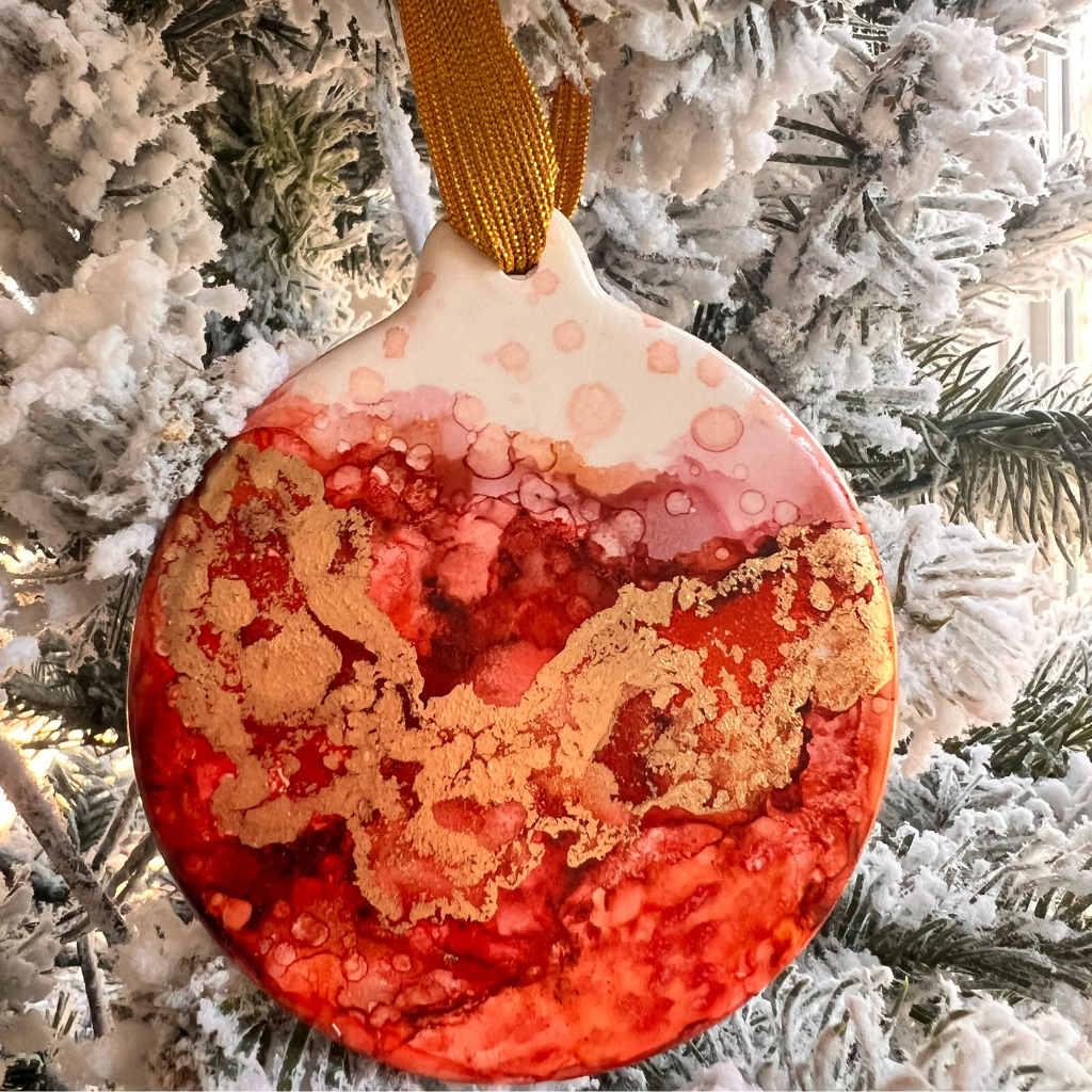 carmel apple cider holiday ornament