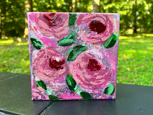 Floral Abstracts Original Artwork Collection {Pink Blooms}