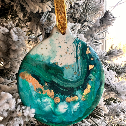 Fluid Ocean Holiday Ornament 