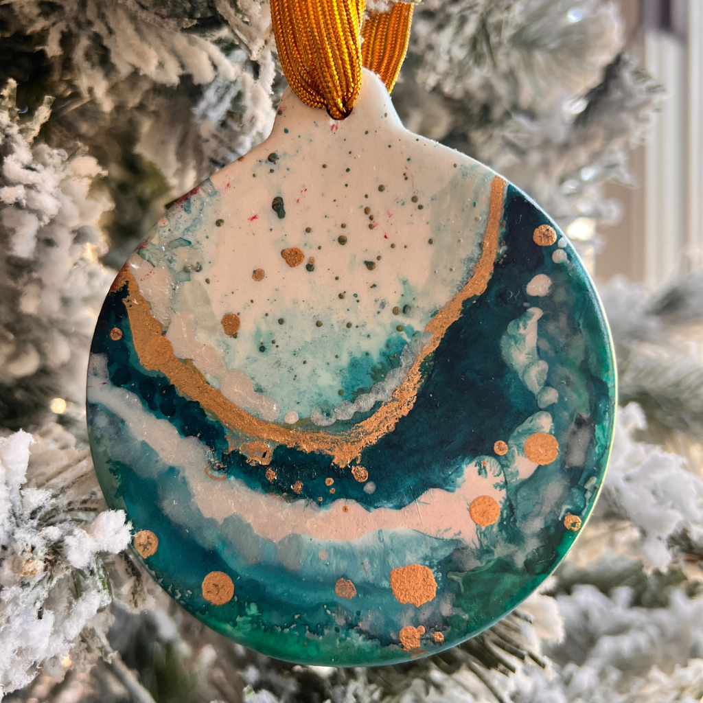 Fluid Ocean Holiday Ornament 