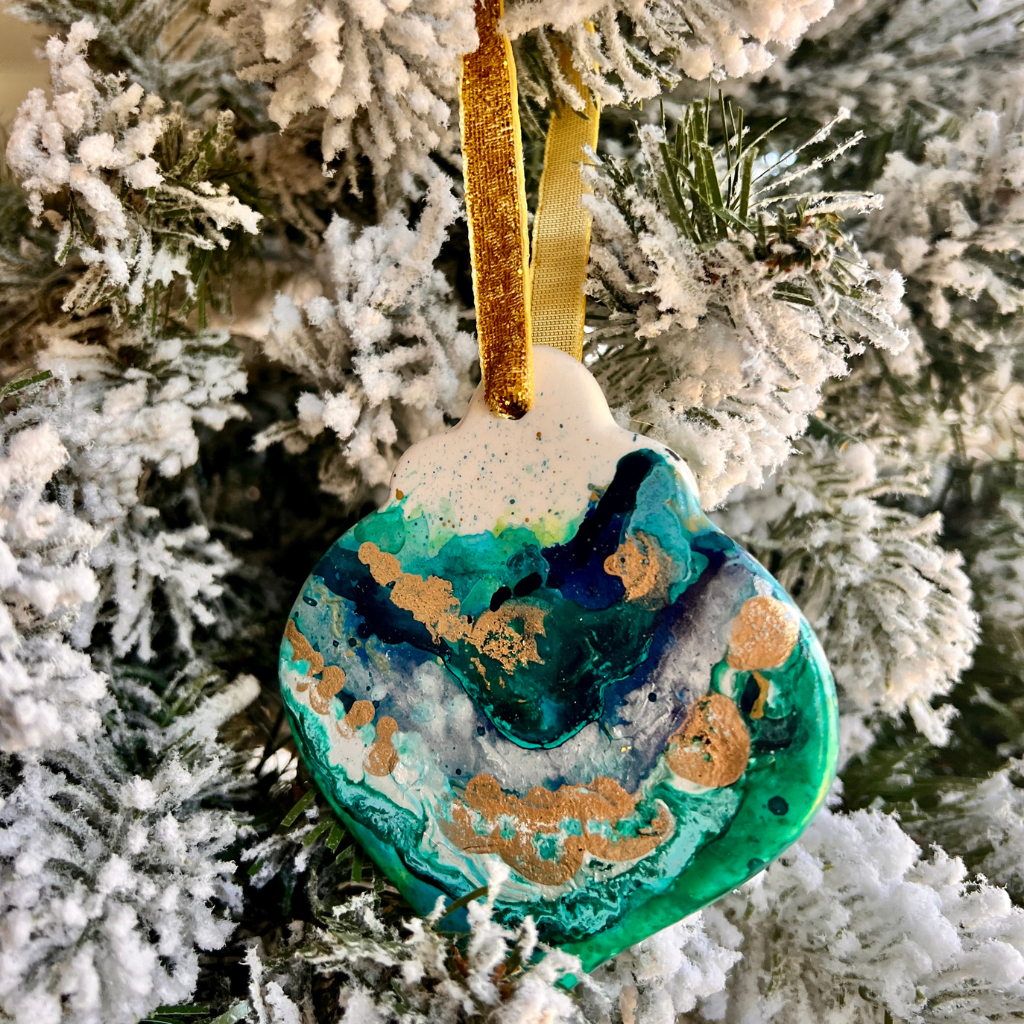 Fluid Ocean Holiday Ornament 