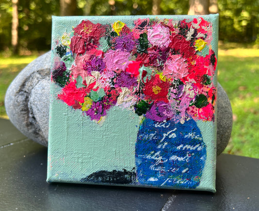 Floral Abstracts Original Artwork Collection
 {French Script Vase}