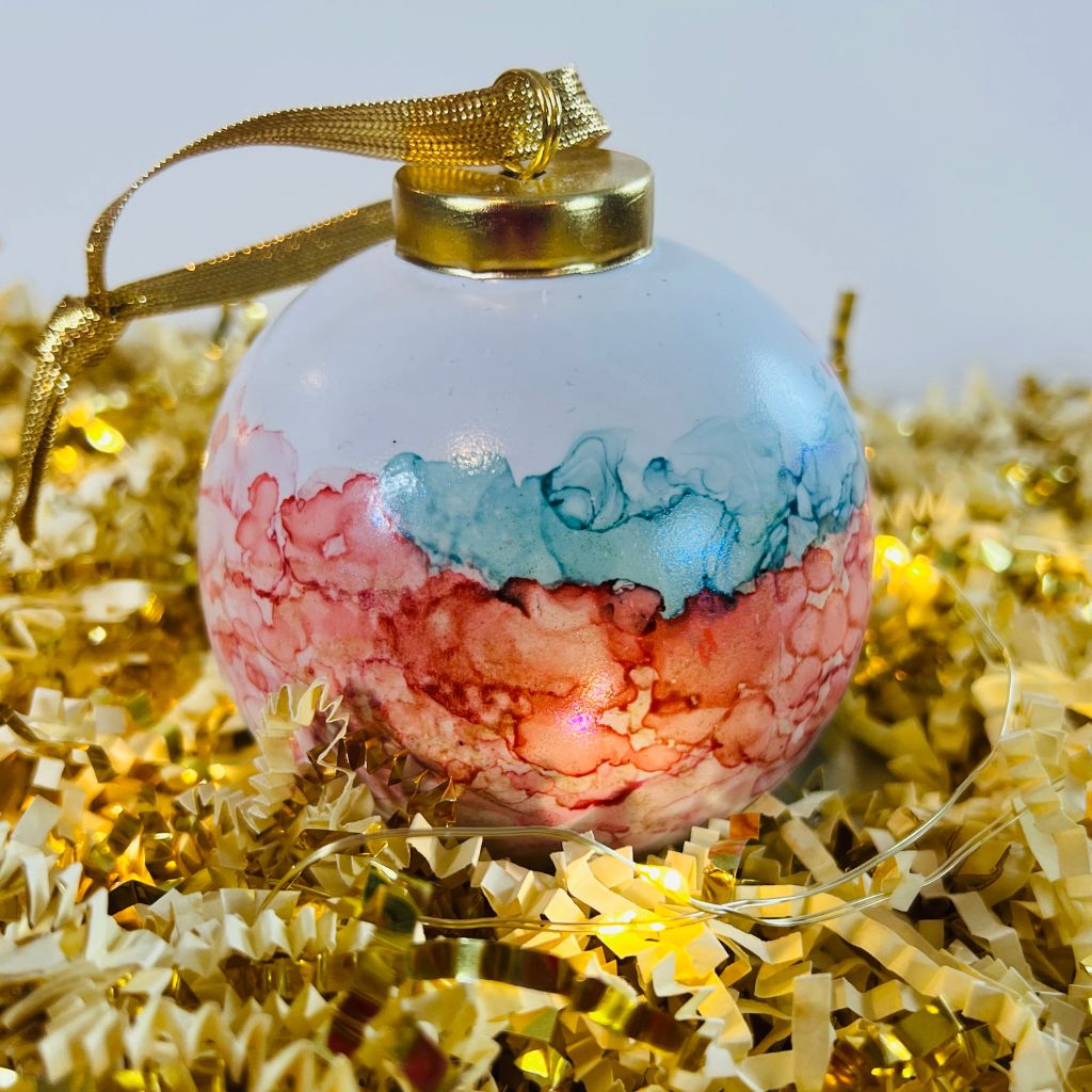 Porcelain alcohol ink ornament {Angel Wings}