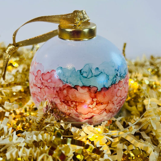 Porcelain alcohol ink ornament {Angel Wings}