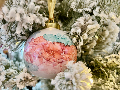 Porcelain alcohol ink ornament {Angel Wings}