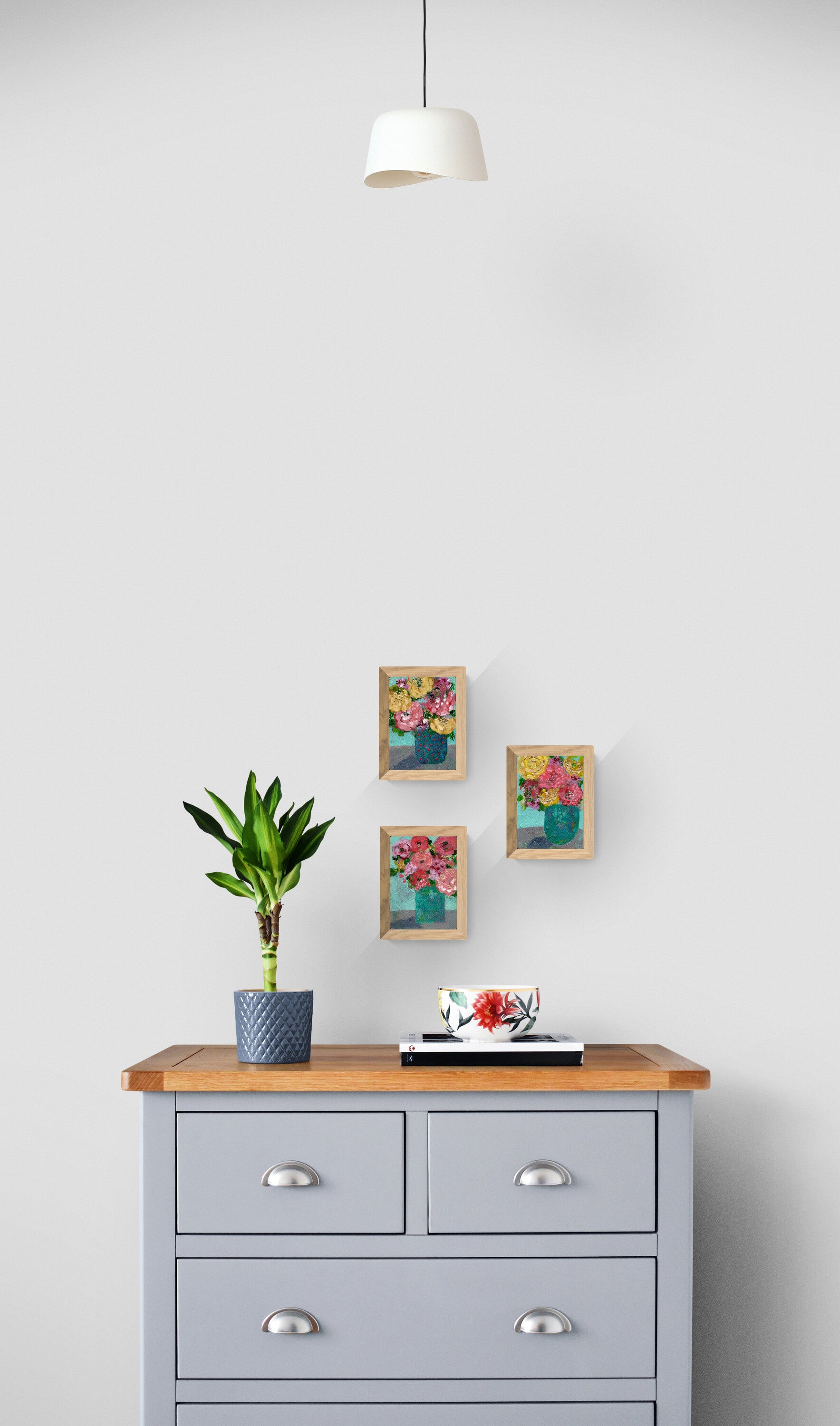 Cat Redmond Art Floral Abstracts | turquoise floral abstract on paper | original hand-painted botanical artwork | modern turquoise floral composition | exclusive abstract flower study turquoise