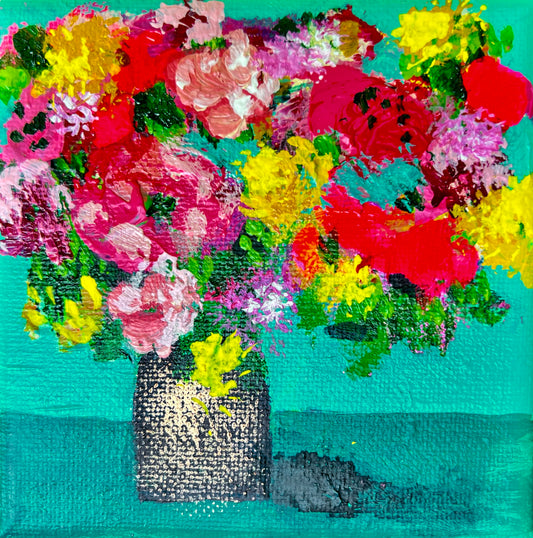 Floral Abstracts Original Artwork Collection
 {Bronze Textured Vase}