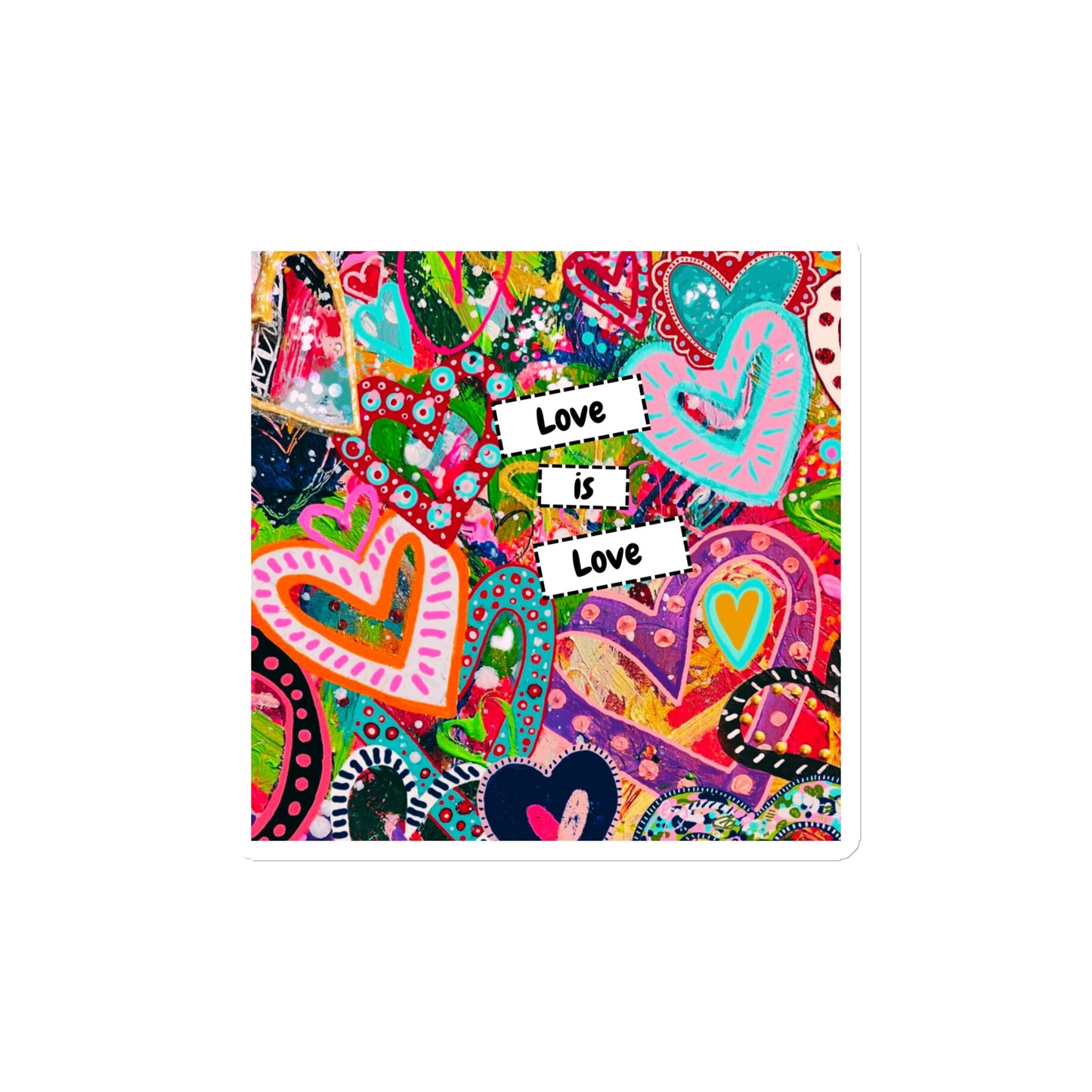 cat redmond art | love is love magnet | lgbtq fridge magnet | pride mini art | rainbow love decoration | inspirational quote magnet