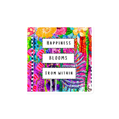 Cat Redmond Art | Happiness Blooms Magnet | Floral Fridge Magnet | Colorful Flower Magnet | Uplifting Art Magnet | Nature Inspired Magnet