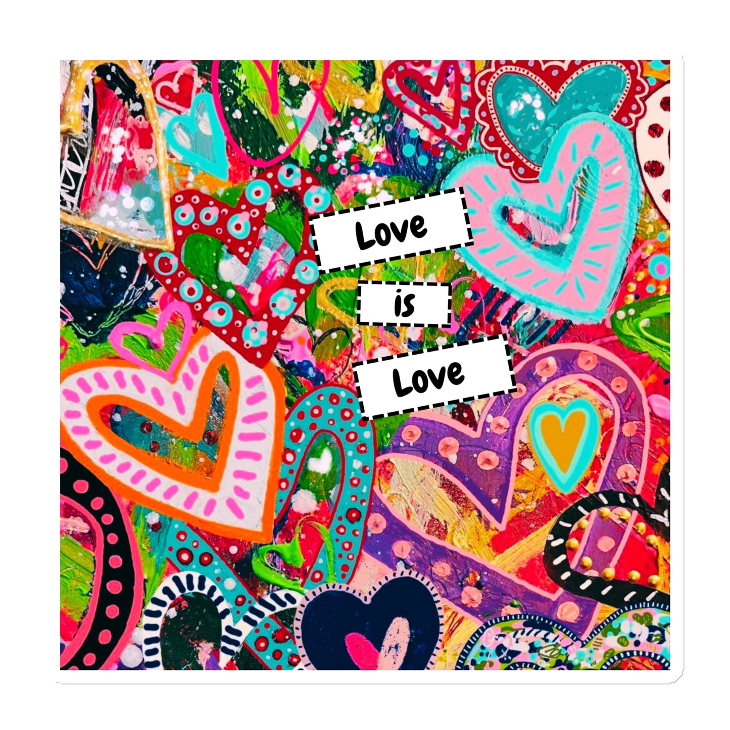 cat redmond art | love is love magnet | lgbtq fridge magnet | pride mini art | rainbow love decoration | inspirational quote magnet