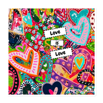 Cat Redmond Art | Love is Love Magnet | LGBTQ Fridge Magnet | Pride Mini Art | Rainbow Love Decoration | Inspirational Quote Magnet