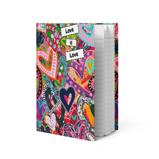 Cat Redmond Art | Love is Love Hardcover Journal Matte | LGBTQ Notebook | Pride Writing Journal | Rainbow Love Diary | Inspirational Quote Journal