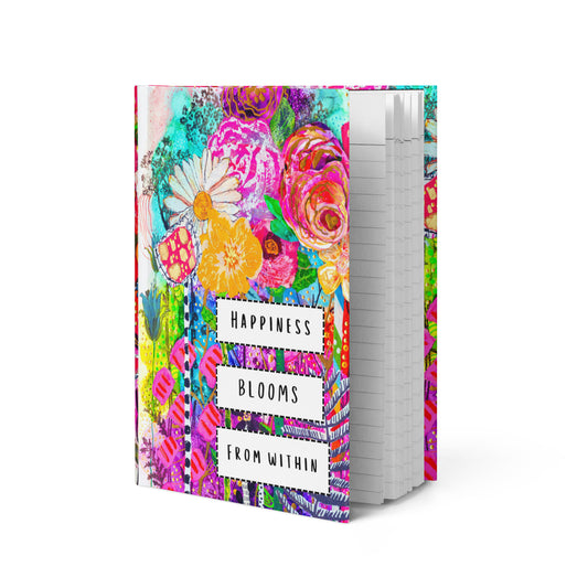 Cat Redmond Art | Happiness Blooms Hardcover Journal Matte | Floral Notebook | Uplifting Writing Journal | Colorful Flower Diary | Nature Inspired Journal