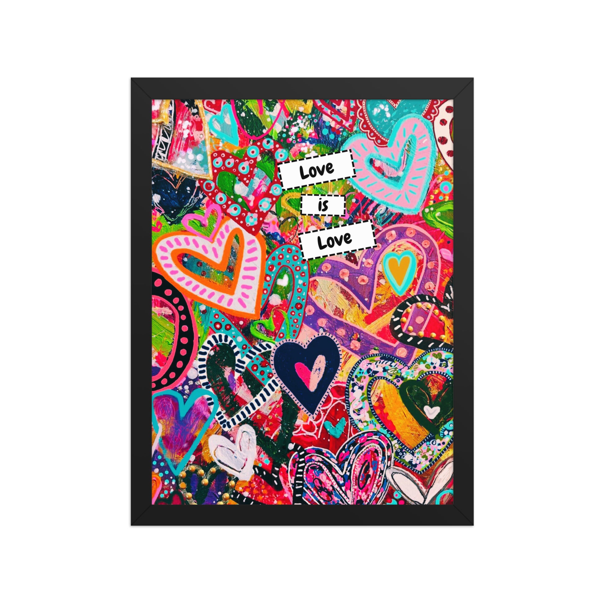 Cat Redmond Art | Love is Love Photo Frame | LGBTQ Wall Art | Pride Home Decor | Rainbow Art Print | Love Quote Artwork