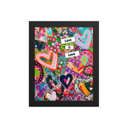 Cat Redmond Art | Love is Love Photo Frame | LGBTQ Wall Art | Pride Home Decor | Rainbow Art Print | Love Quote Artwork