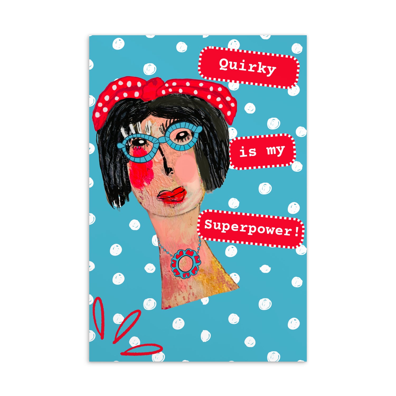 Cat Redmond Art | Astrid Standard Postcard | Artistic Postcard | Modern Art Card | Creative Greeting Card | Colorful Art Print