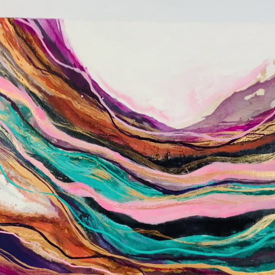 Cat Redmond Art Intertwined | original abstract intertwined artwork | hand-painted connected forms composition | modern fluid relationship-inspired art