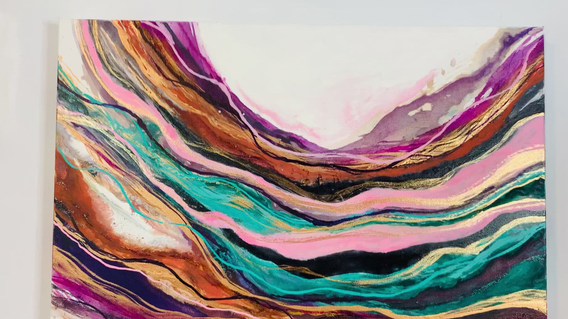 Cat Redmond Art Intertwined | original abstract intertwined artwork | hand-painted connected forms composition | modern fluid relationship-inspired art