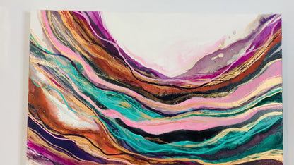 Cat Redmond Art Intertwined | original abstract intertwined artwork | hand-painted connected forms composition | modern fluid relationship-inspired art