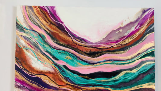 Cat Redmond Art Intertwined | original abstract intertwined artwork | hand-painted connected forms composition | modern fluid relationship-inspired art