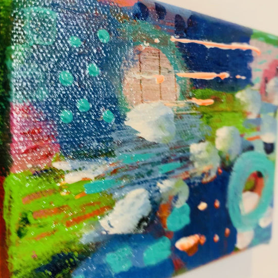 Cat Redmond Art Festival in the Park | original lively park scene artwork | hand-painted festive outdoor abstract art | modern celebratory landscape painting | exclusive contemporary festival-inspired art