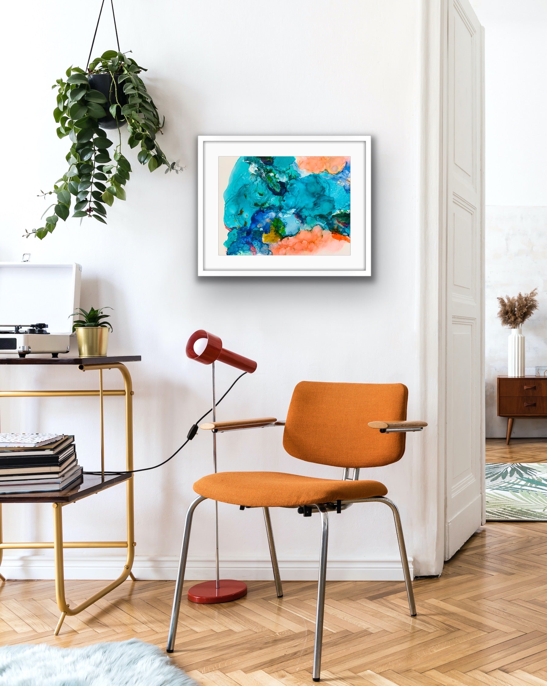 Cat Redmond Art Oceania | original alcohol ink ocean artwork | hand-painted abstract marine art | modern oceanic ink composition | exclusive contemporary seascape-inspired painting