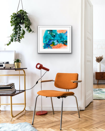 Cat Redmond Art Oceania | original alcohol ink ocean artwork | hand-painted abstract marine art | modern oceanic ink composition | exclusive contemporary seascape-inspired painting