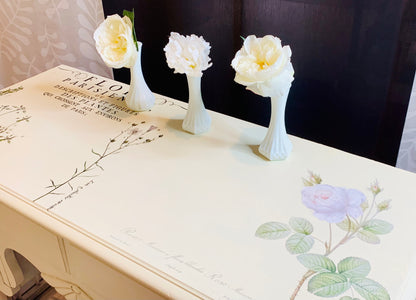 Cat Redmond Art Floral Hand-Painted Vanity | original decorative floral artwork | hand-painted botanical vanity painting | modern elegant floral composition | exclusive contemporary hand-painted floral art