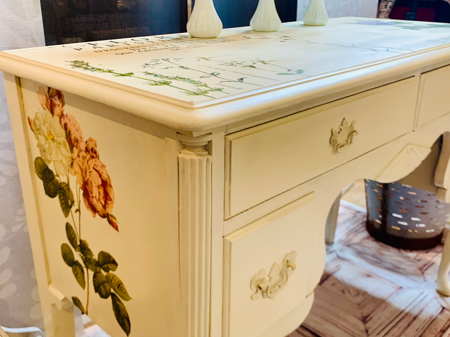 * SOLD *Floral Hand Painted Vanity