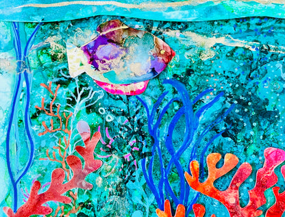 Cat Redmond Art Oceans Prayer | original ocean-inspired artwork | hand-painted marine abstract art | modern seascape wall composition | exclusive contemporary oceanic painting