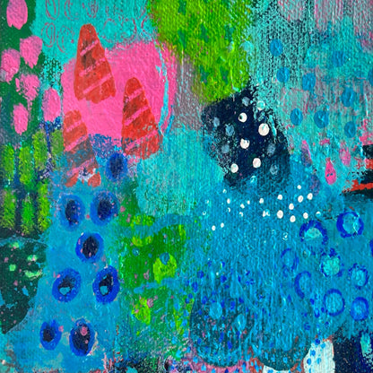 Cat Redmond Art Weekend Roadtrip | original scenic travel artwork | hand-painted road trip abstract painting | modern adventurous landscape art | exclusive contemporary journey-inspired artwork