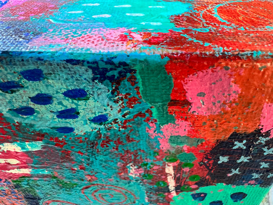 Cat Redmond Art Morning Stroll Thru the Garden | original garden landscape artwork | hand-painted floral stroll abstract art | modern serene nature painting | exclusive contemporary botanical-inspired art