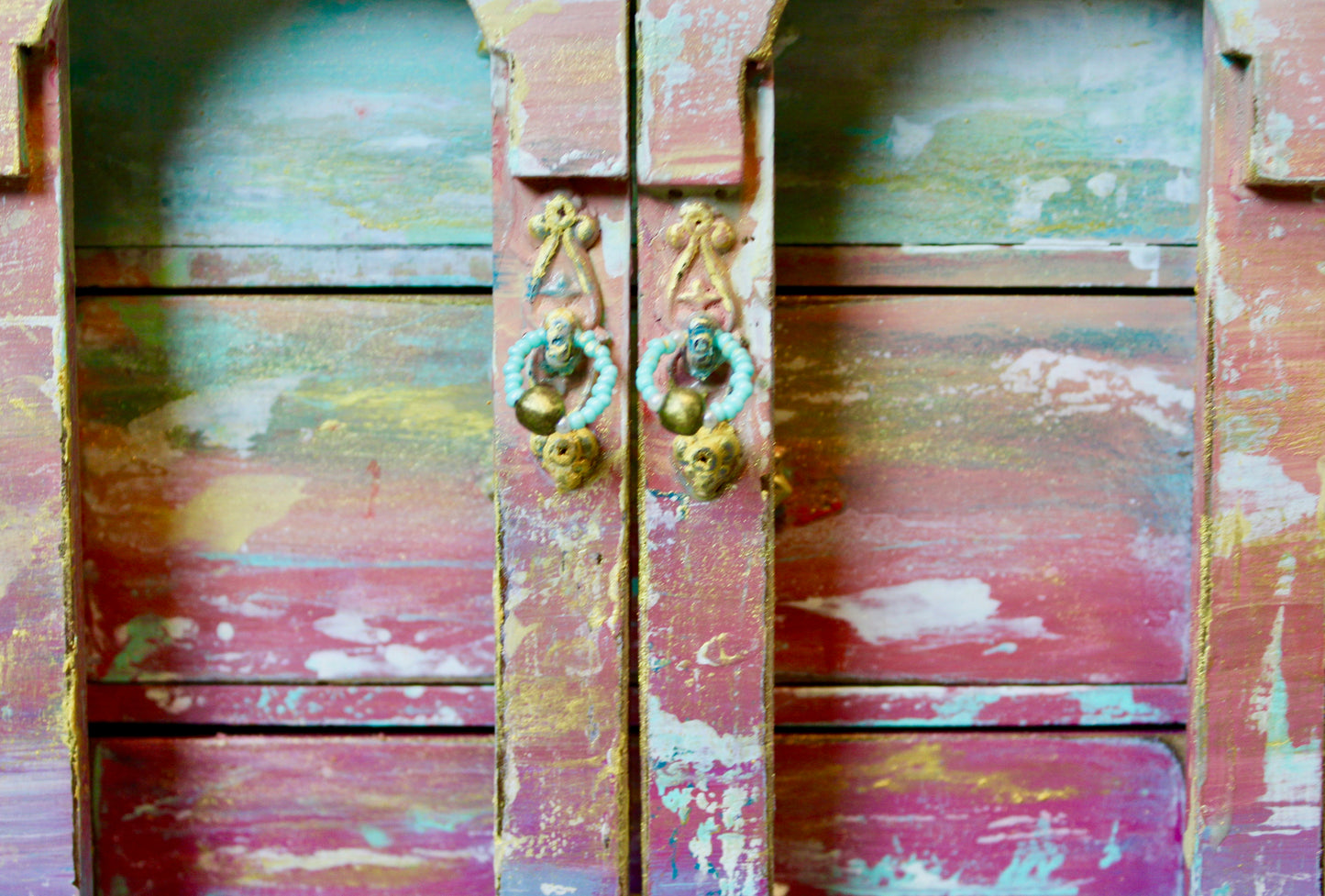 vintage boho sunset jewelry box by cat redmond art | unique layered artistic jewelry container | original handcrafted bohemian box | exclusive vibrant decorative storage