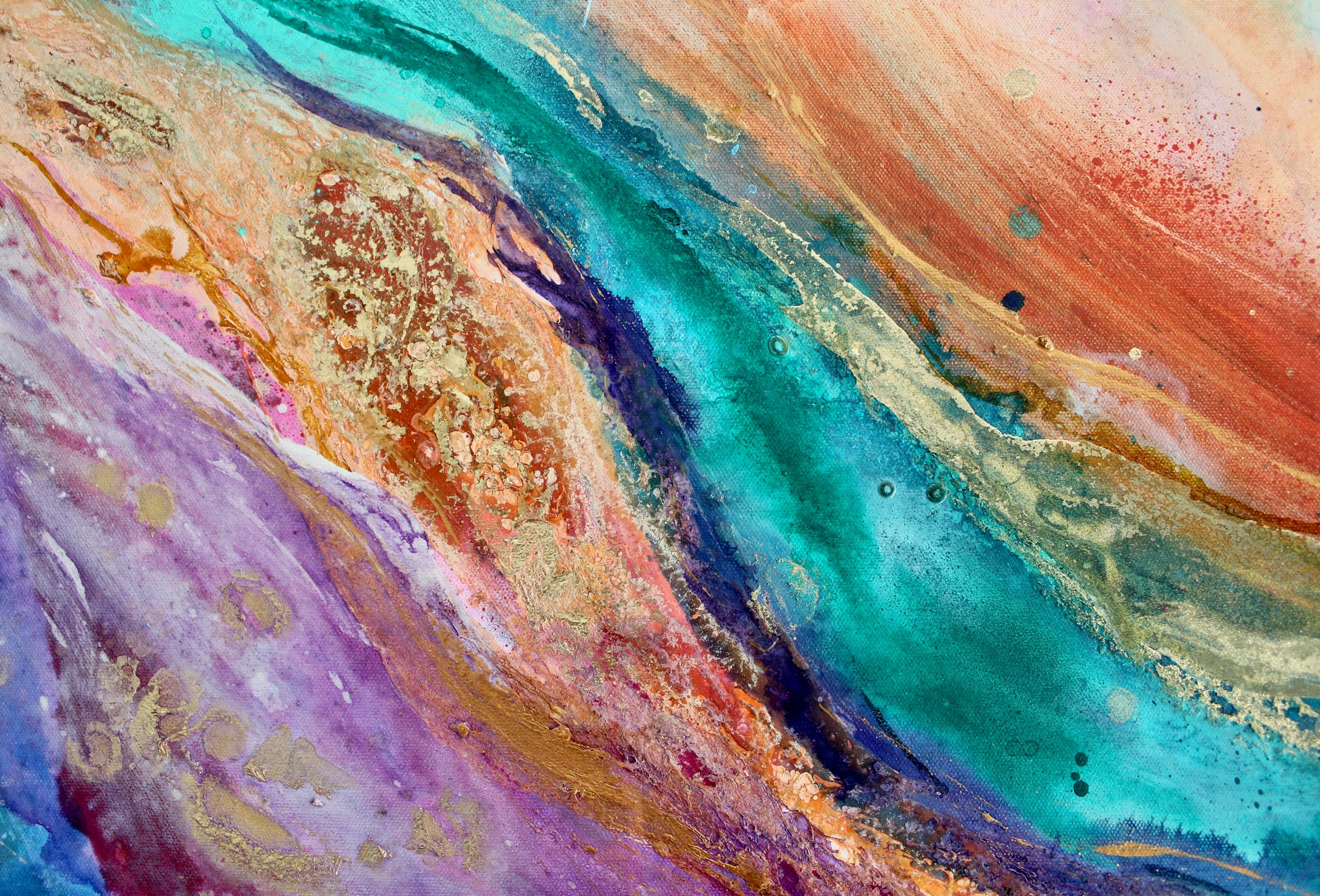 Cat Redmond Art Crystal Vision | original abstract crystal-inspired canvas artwork | hand-painted luminous composition | modern geometric fluid painting