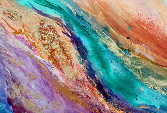 Cat Redmond Art Crystal Vision | original abstract crystal-inspired canvas artwork | hand-painted luminous composition | modern geometric fluid painting