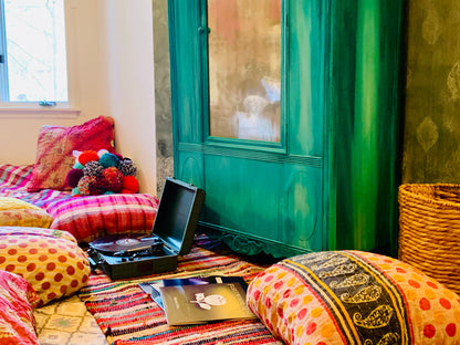 Boho Vibe Turquoise Wardrobe by Cat Redmond Art | unique hand-crafted boho-style armoire | artistic multi-shade turquoise closet | exclusive decorative storage solution