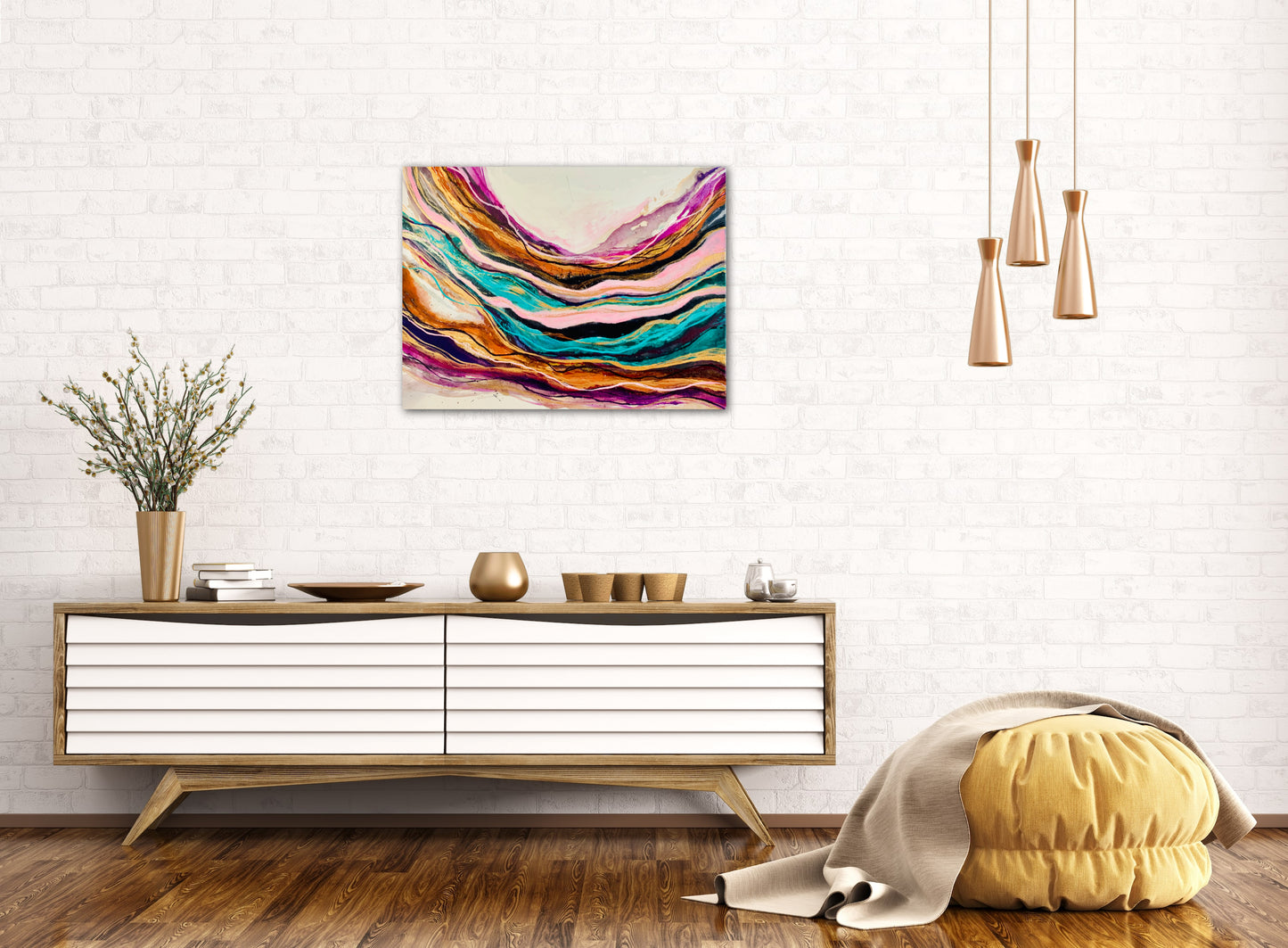 cat redmond art intertwined | original abstract intertwined artwork | hand-painted connected forms composition | modern fluid relationship-inspired art