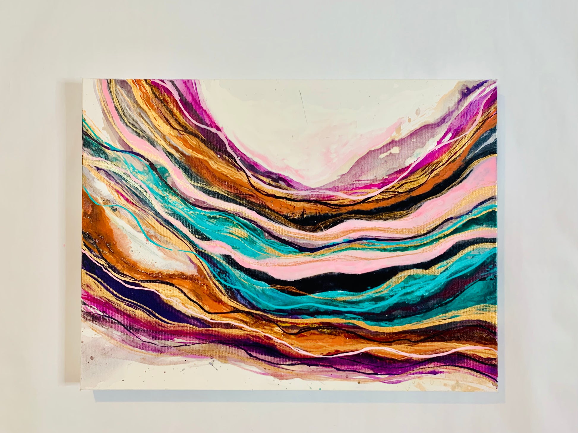 Cat Redmond Art Intertwined | original abstract intertwined artwork | hand-painted connected forms composition | modern fluid relationship-inspired art