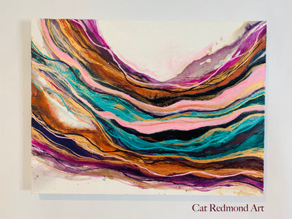Cat Redmond Art Intertwined | original abstract intertwined artwork | hand-painted connected forms composition | modern fluid relationship-inspired art