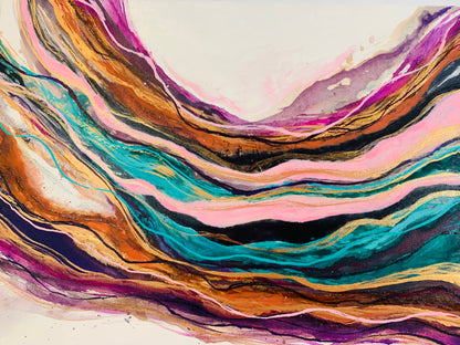 Cat Redmond Art Intertwined | original abstract intertwined artwork | hand-painted connected forms composition | modern fluid relationship-inspired art