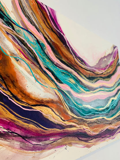 Cat Redmond Art Intertwined | original abstract intertwined artwork | hand-painted connected forms composition | modern fluid relationship-inspired art