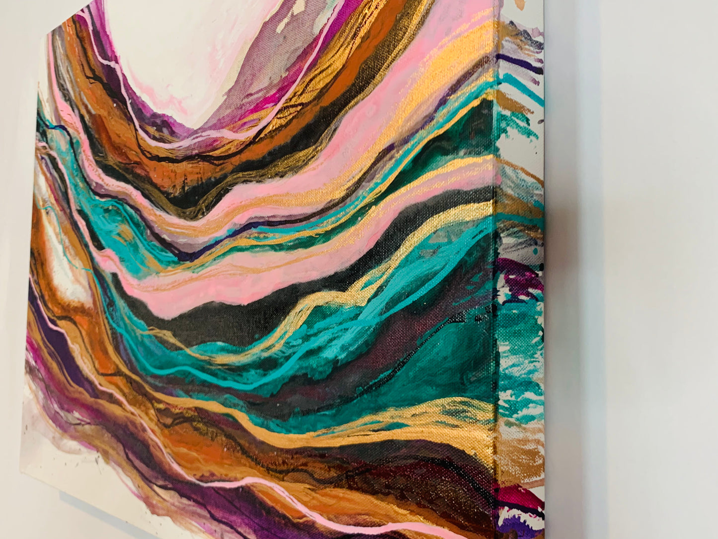 cat redmond art intertwined | original abstract intertwined artwork | hand-painted connected forms composition | modern fluid relationship-inspired art