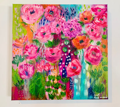 Cat Redmond Art – Follow Your Bliss | original motivational abstract creation | modern colorful uplifting painting | hand-painted contemporary joyful composition