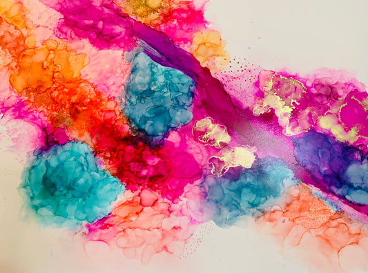 Cat Redmond Art Realm of Possibility | original abstract alcohol ink creation | hand-painted visionary art on canvas | modern experimental ink composition | exclusive imaginative abstract painting