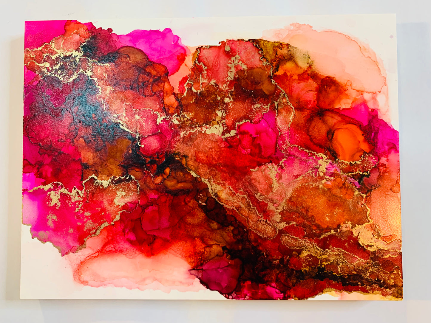 cat redmond art midnight soiree | original alcohol ink abstract artwork | hand-painted nocturnal-inspired fluid art | modern elegant ink composition