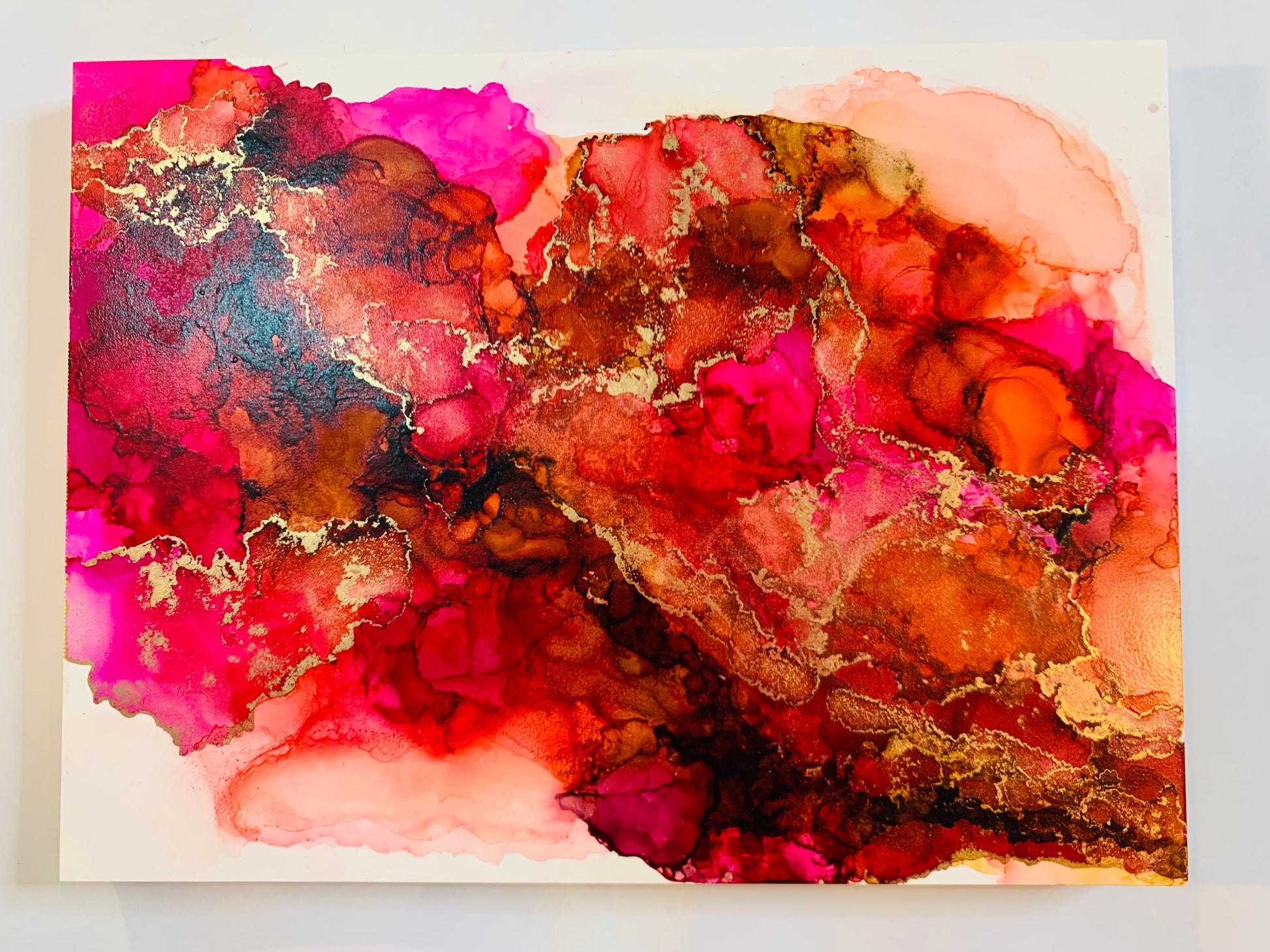 Cat Redmond Art Midnight Soiree | original alcohol ink abstract artwork | hand-painted nocturnal-inspired fluid art | modern elegant ink composition